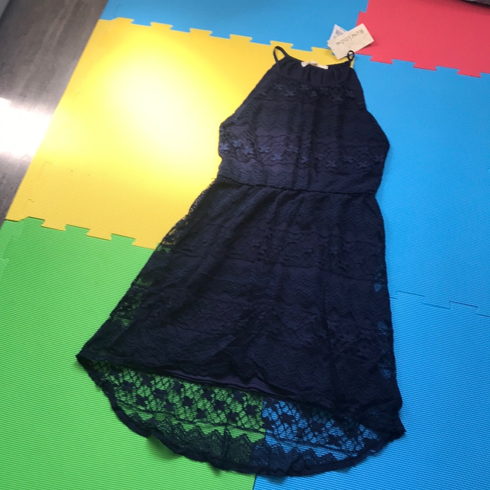 High low dress in navy blue